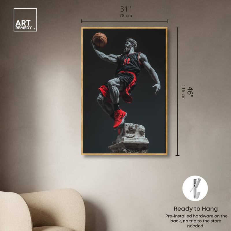 Basketball Sculpture Canvas by Art Remedy