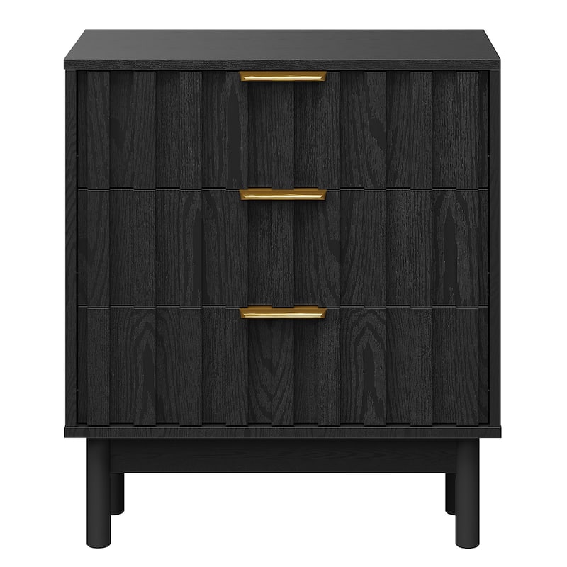 3 Drawer Dresser with Fluted Panel Design