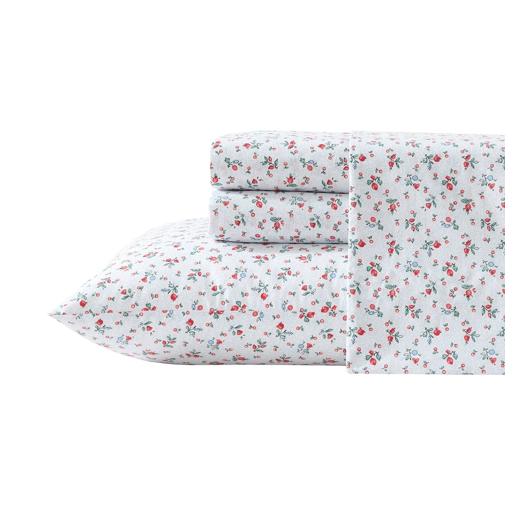 Laura Ashley Printed Cotton Percale Sheet Set