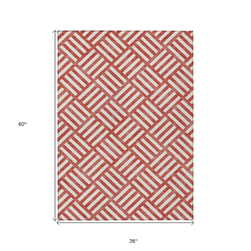 HomeRoots Geometric Transitional Rectangle Outdoor Rug