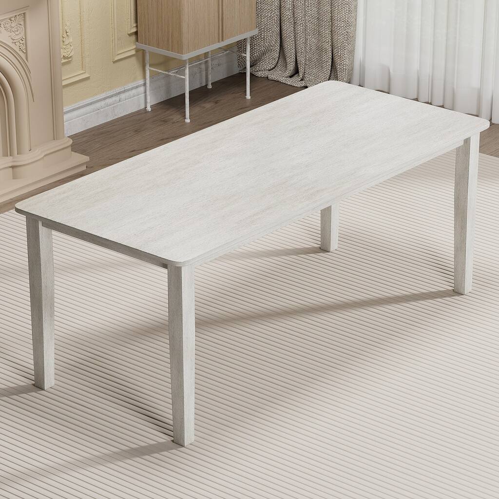 47 Inch Modern Wood Dining Table Solid Wood Rectangular Dining Table ...