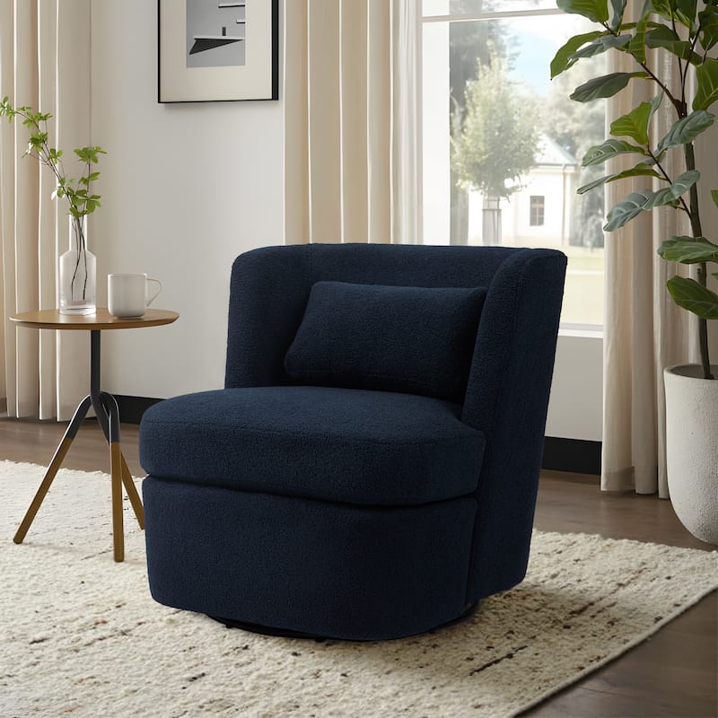 Swivel Upholstered Accent chair With pillow
