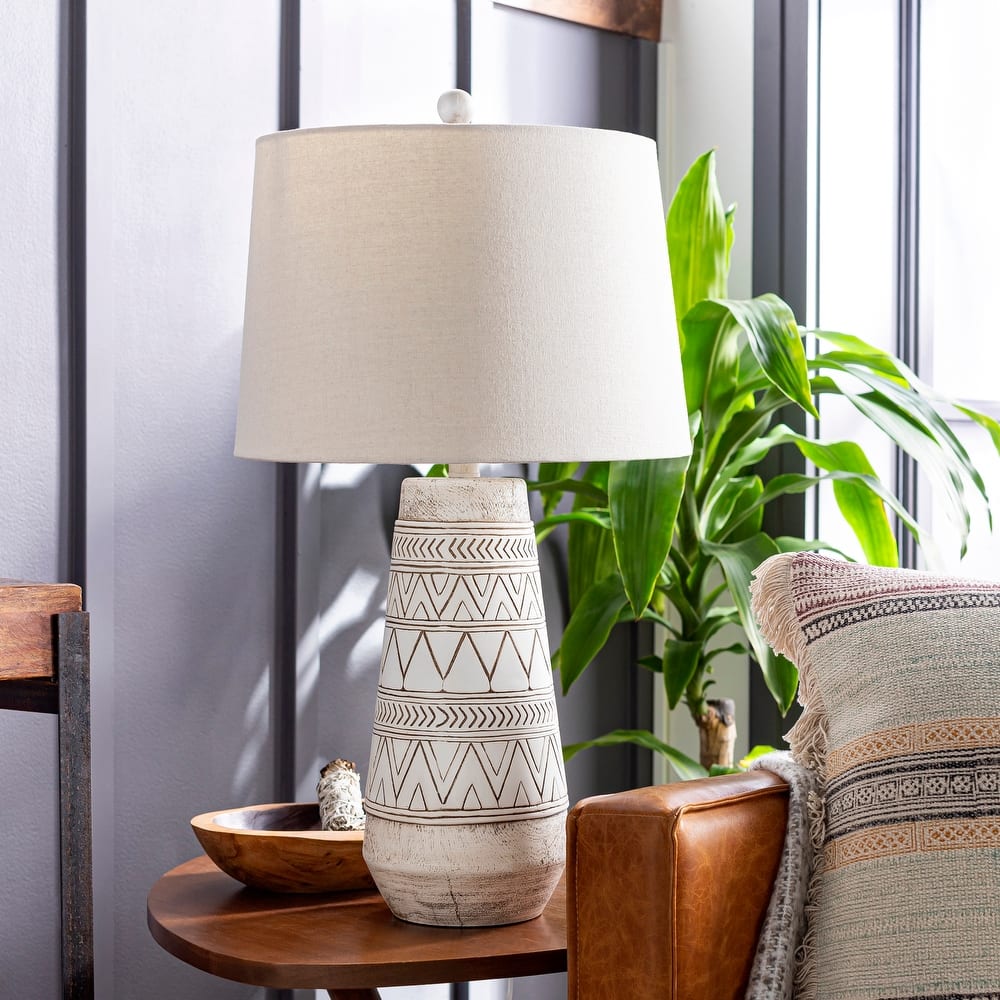 Livabliss Marcus Cream Tapered Table Lamp - 26"H x 15"W x 15"D