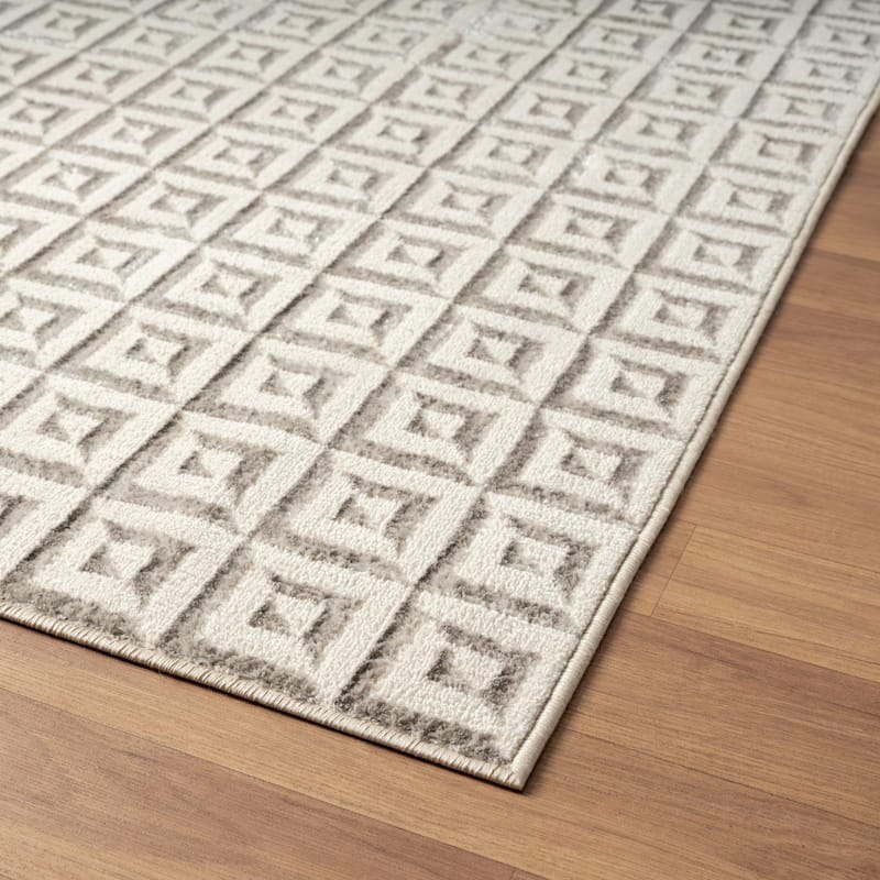 Luxe Weavers Geometric Metallic High and Low Fibers Area Rug