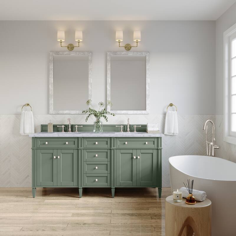 James Martin Vanities Brittany 72" Double Vanity, Smokey Celadon