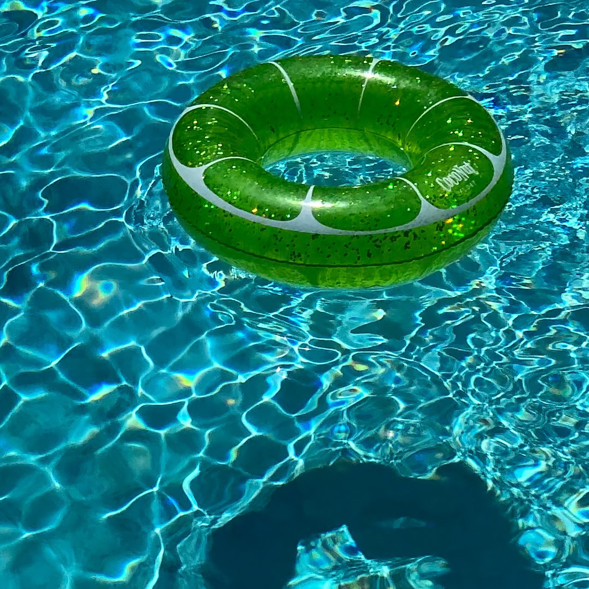 CocoNut Float Lime Green Glitter 42 Pool Float Ring Inflatable Anti Leak Durable Party Water Accessory Multi 8 11 Years