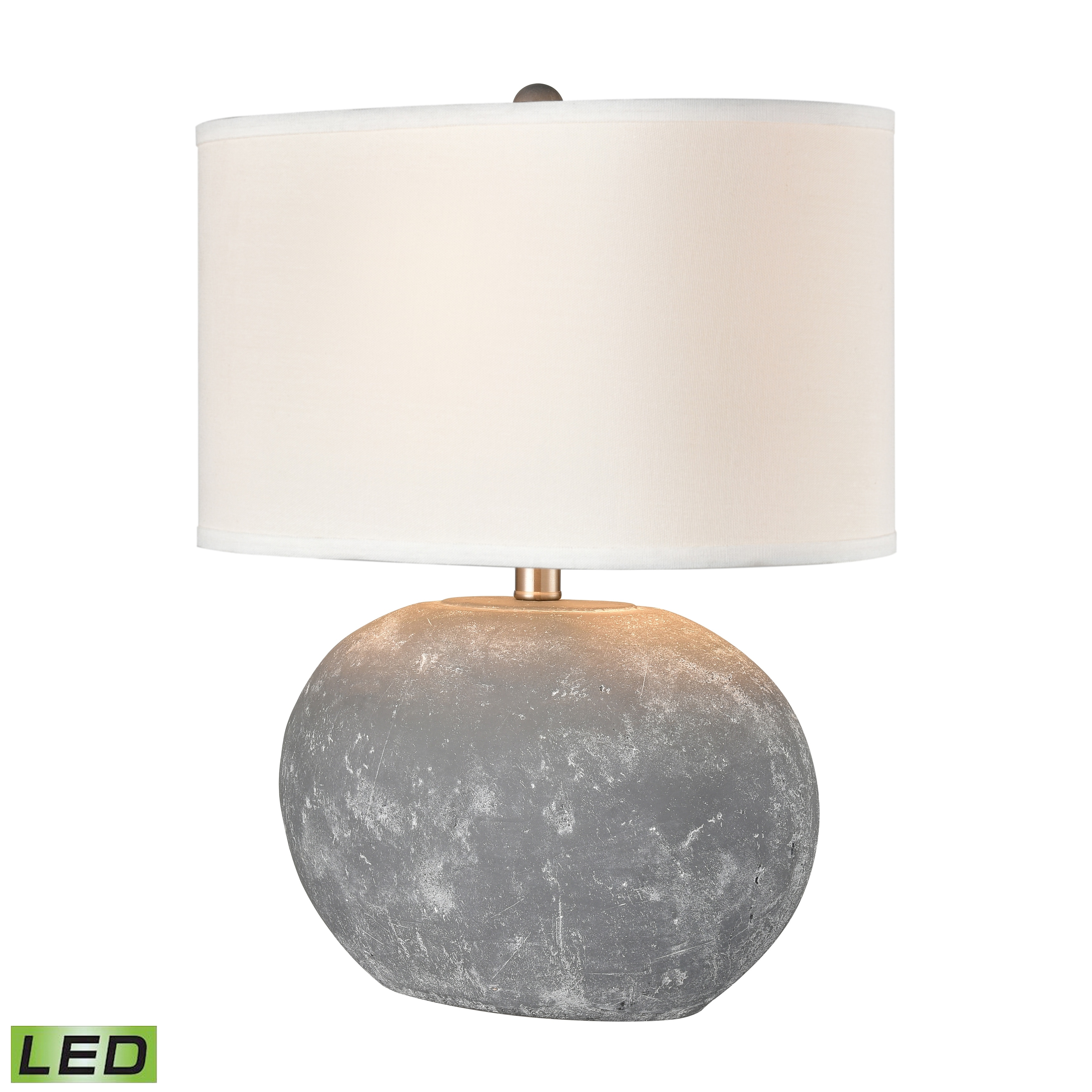 Elk Home Elin Concrete With White Linen Shade Table Lamp