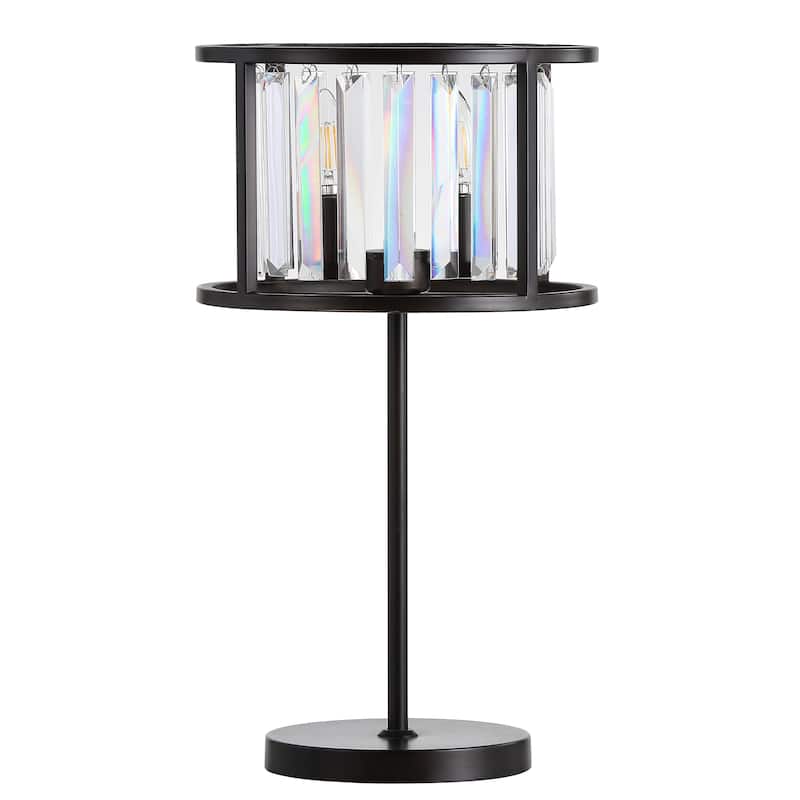 Stork 21.5" Metal/Crystal LED Table Lamp, Oil Rubbed Bronze/Crystal by JONATHAN Y