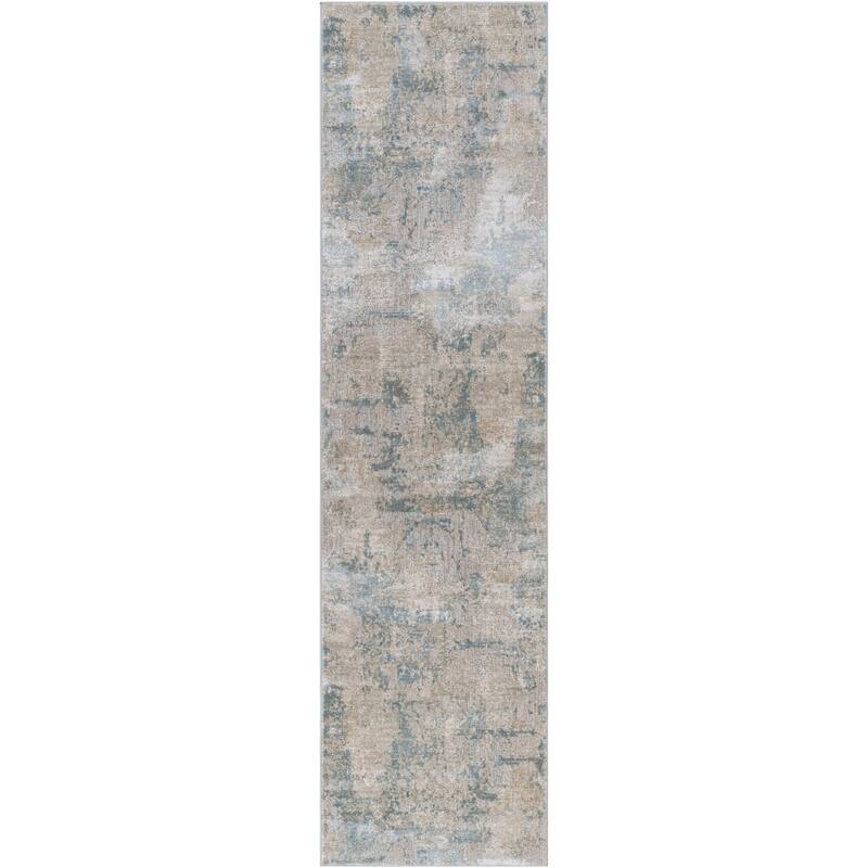 Livabliss Modern & Contemporary Brunswick Abstract Area Rug - 2'7" x 10' - Cement
