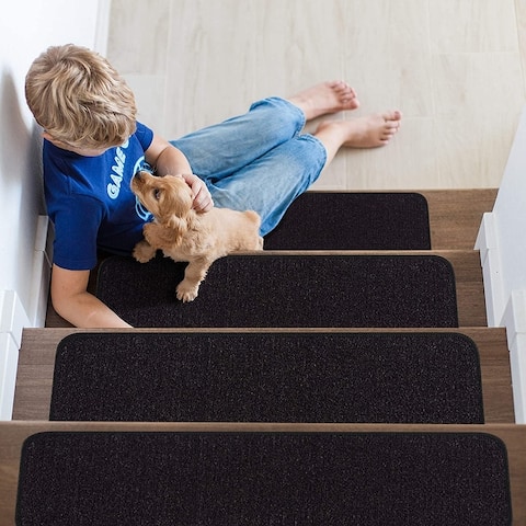 Beverly Rug Indoor Solid Color Non-slip Carpet Stair Treads