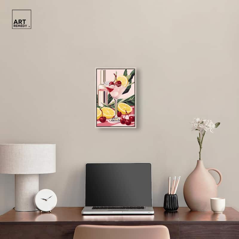 Cherry Lemon Drink Canvas by Art Remedy
