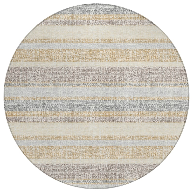 HomeRoots Striped Transitional Rectangle Outdoor Rug
