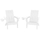 preview thumbnail 29 of 68, Shoreside Kids Outdoor Poly Adirondack Chair with Cup Holder (Set of 2) White