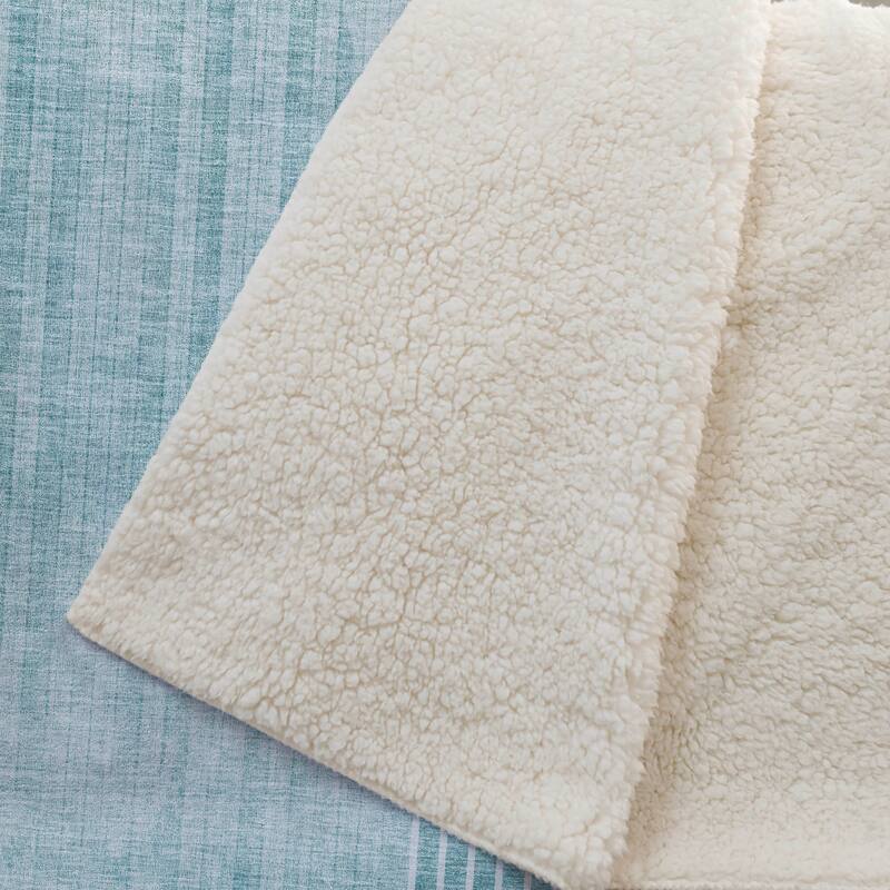 Premium Machine Washable Casual Geo Sherpa Throw Blanket