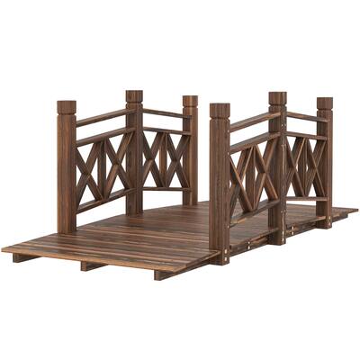 Garden Bridge Fir and Pine Outdoor Decorative Footbridge for Ponds Pathways and Landscaping