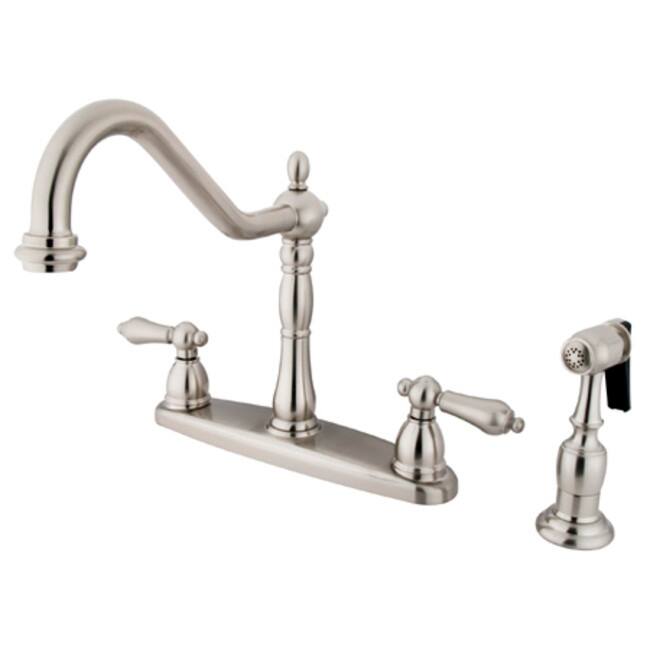 Kingston Brass Heritage Centerset Kitchen Faucet with Metal Lever