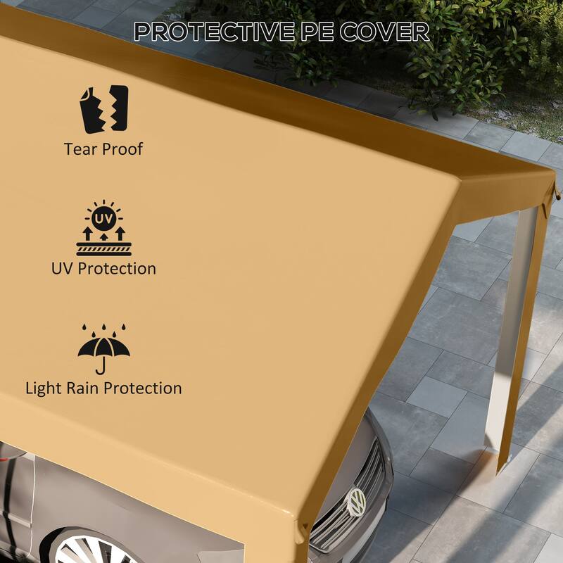 Outsunny 10' x 20' Carport Replacement Top Canopy Cover, UV and Water Resistant Portable Garage Shelter Cover