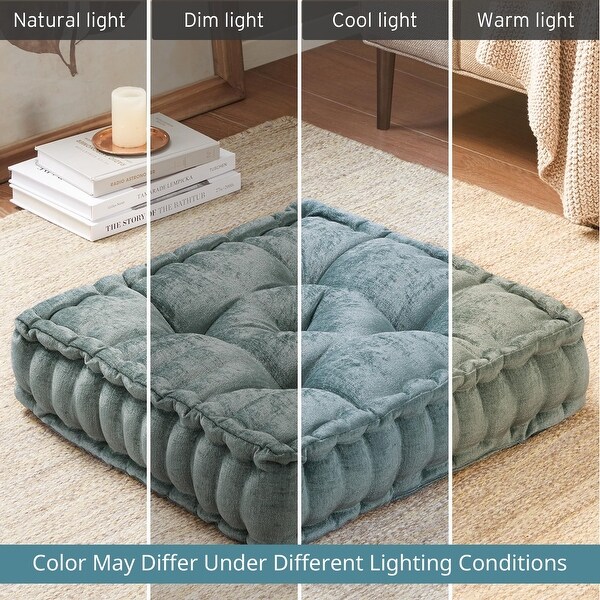 Intelligent Designs Charvi Poly Chenille Square Floor Pillow