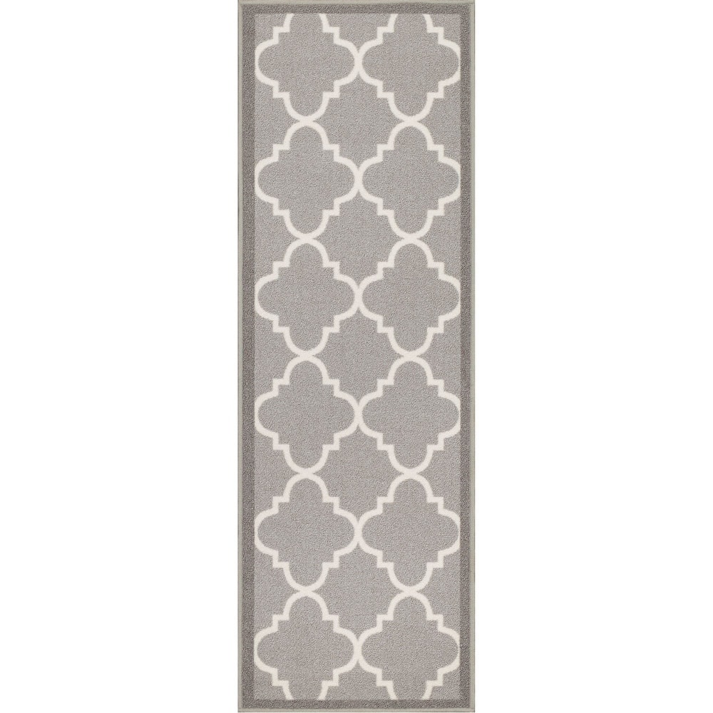 Well Woven Modern Lattice Non-Skid 2'7"x9'10" Runner Rug