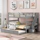 preview thumbnail 23 of 29, Stairway Full-Over-Full Bunk Bed with Twin size Trundle, Storage and Guard Rail for Bedroom, Dorm