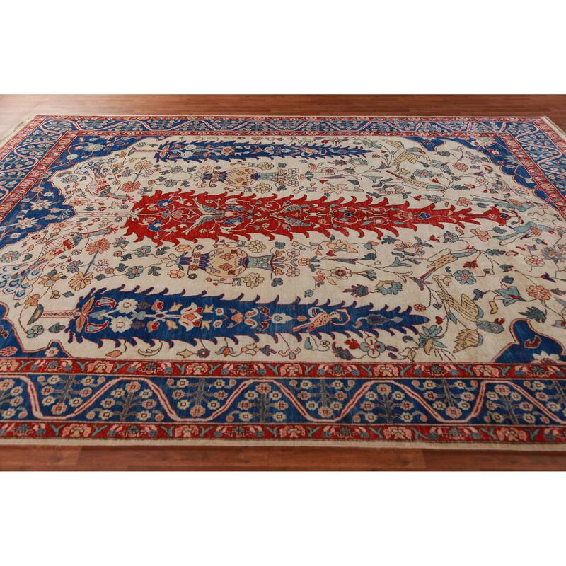Vegetable Dye Ziegler Oriental Rug Hand-Knotted Wool Carpet - 8'11"x 11'9"