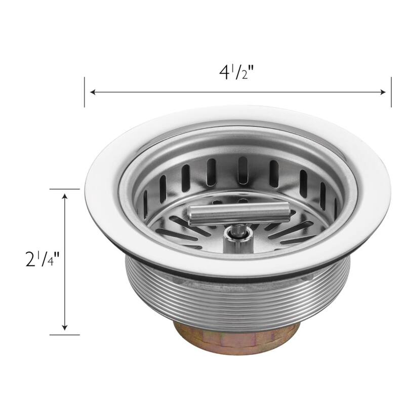 Design House 544304 Sink Drains 4-1/2" Basket Strainer - Satin Stainless Steel