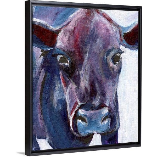 Shop Purple Cow Black Float Frame Canvas Art Free Shipping