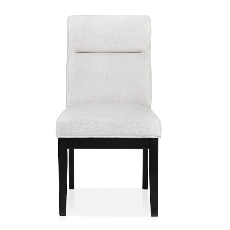 Moi 5pc Dining Table and Chair Set, 52 Inch Round Glass, White Black