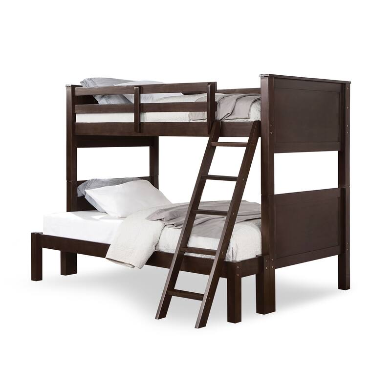 Dylan Transitional Walnut Solid Wood Convertible Bunk Bed by Furniture of America