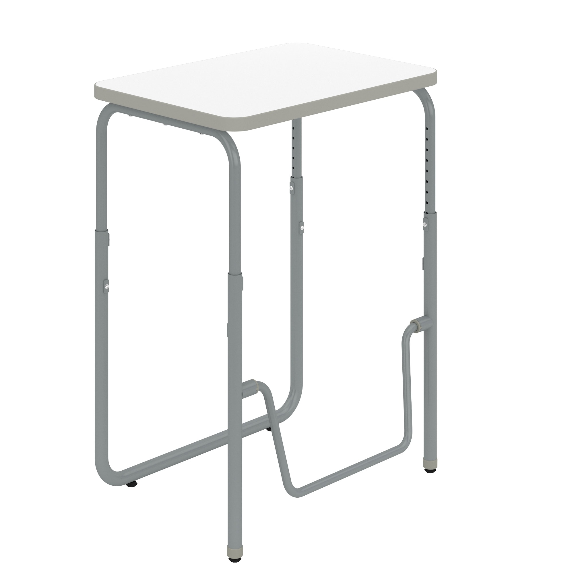 Height Adjustable Kids Desk with Dry Erase Surface & Pendulum Footrest Bar
