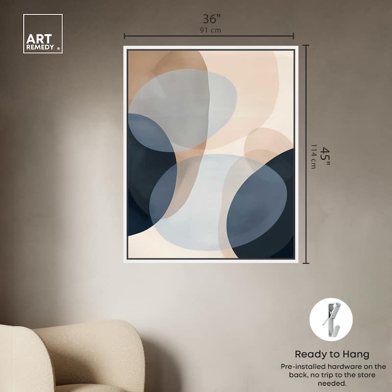 Art Remedy In My Thoughts Framed Abstract Shapes 1 Piece Canvas Wall Art