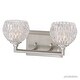 preview thumbnail 8 of 6, Luxury Crystal Bathroom Vanity Light, 6.25"H x 12.5"W, Brushed Nickel Finish, Naples Collection - 6.25" H, 12.5" W, 5.25" Dep