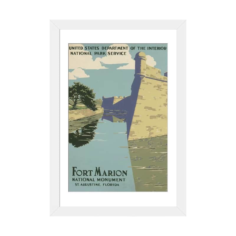iCanvas "Fort Marion National Monument, St. Augustine, Florida" by Library of Congress - White - 32x24x1