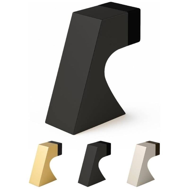 Mega Handles Curved Floor Mounted Door Stopper | 2.5 in Wall Protector -  2.5 in Wall Protector|Matte Black