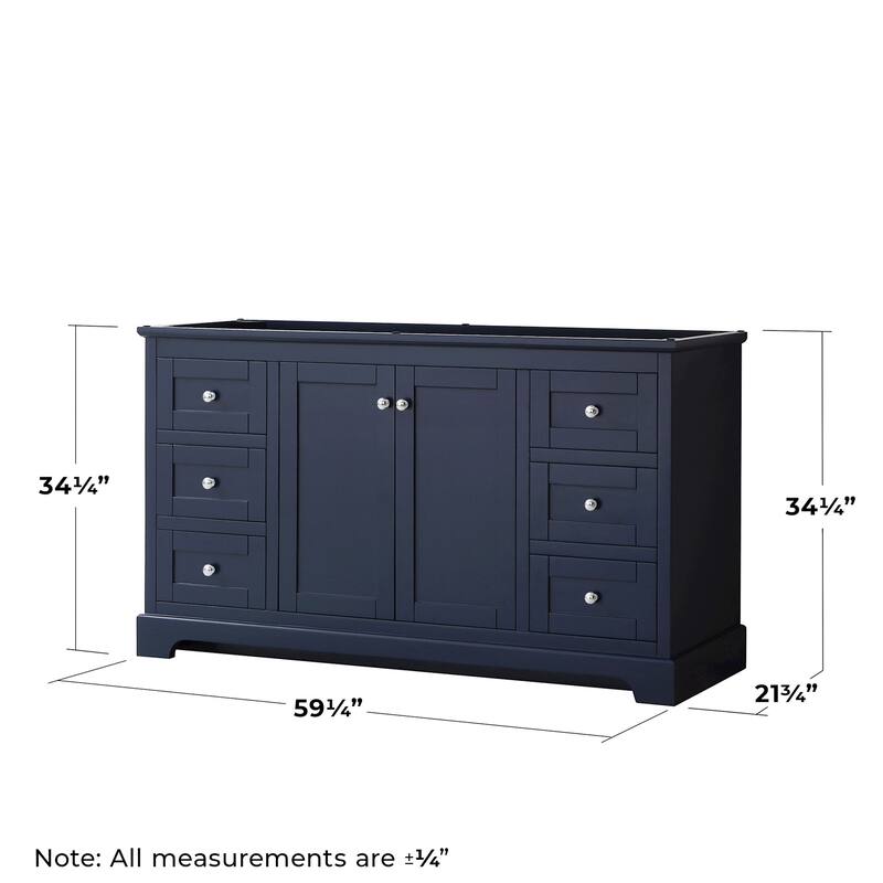 Wyndham Collection Avery 60" Single Free Standing Vanity Cabinet -
