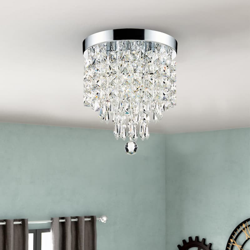 CO-Z 3-light Mini Crystal Chandelier with Raindrop Crystals