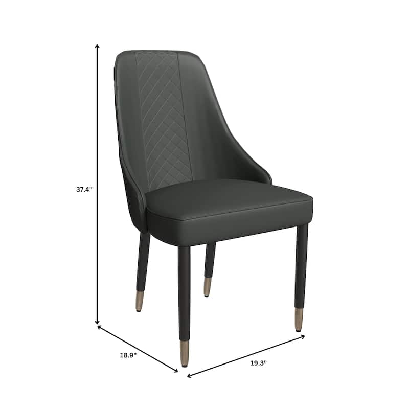 Allure Dining Chairs with Fabric/Leather Seat and Black Oak Wood Legs by LeisureMod