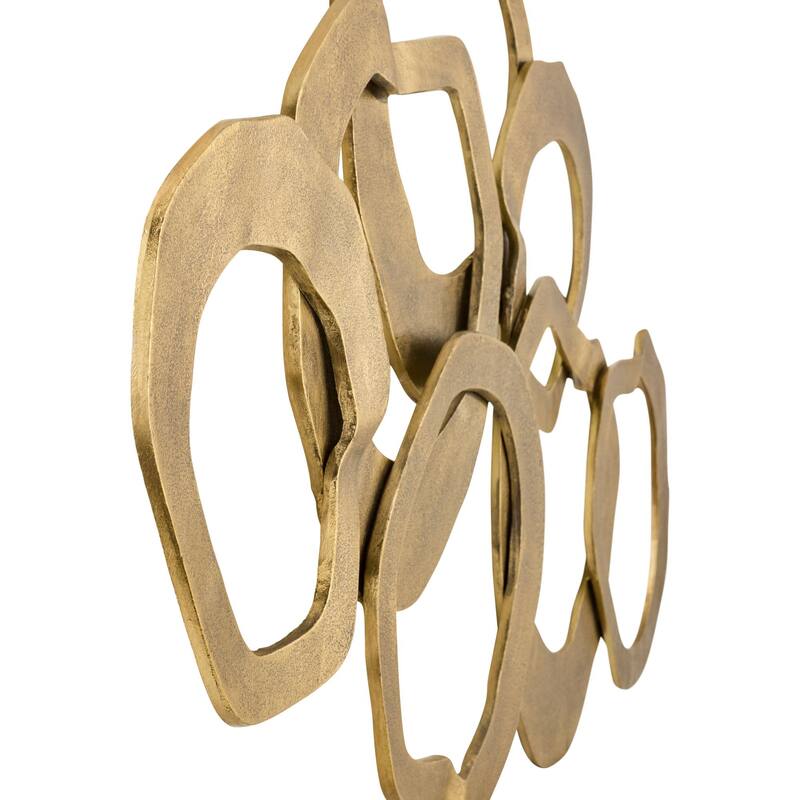 Livabliss Cronus Modern Wall Sculpture - Gold