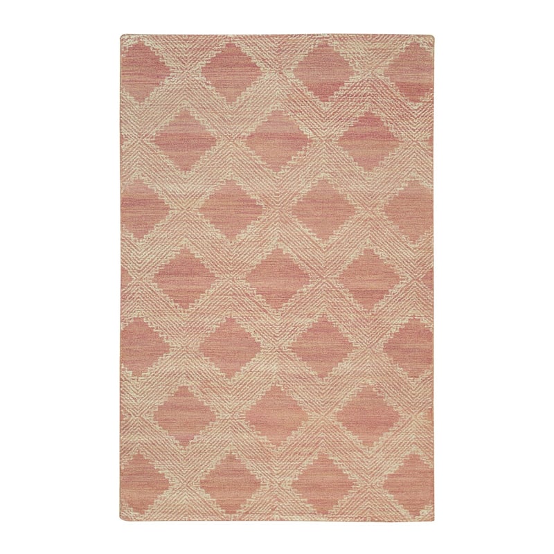 Pink Hand-Tufted Wool Contemporary Spring Rug, 5' x 8', Vibrant Soft Accent Rug - L