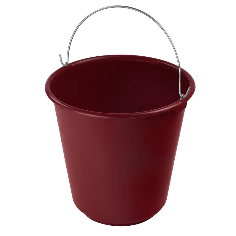 Plastic Pail with Handle 11.5 Quart (2.8 Gallon Bucket) - Pack of 1 - Red
