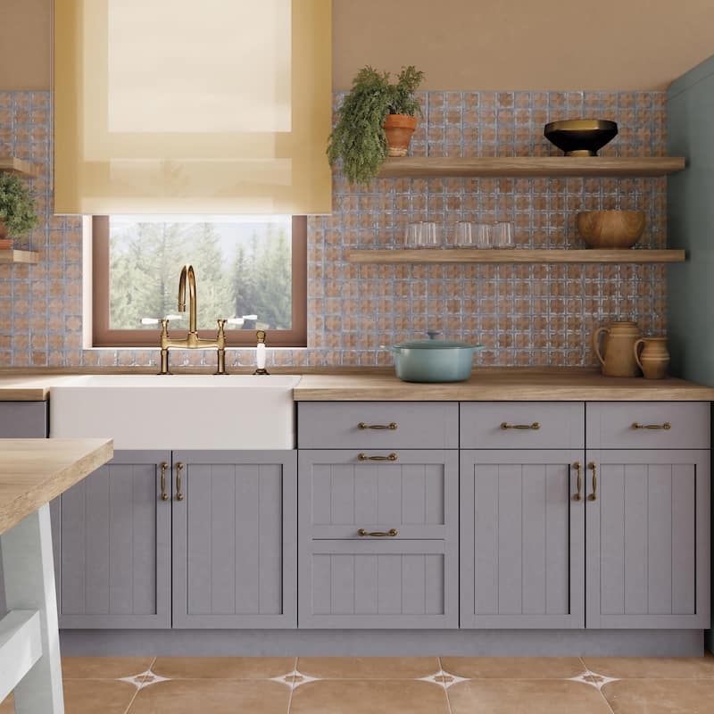 Merola Tile Tetuan Astre Cotto Blue 12-1/8" x 21-7/8" Porcelain Wall Tile