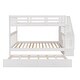 preview thumbnail 4 of 40, Stairway Full over Full Wooden Bunk Bed with Twin Trundle, Storage & Guard Rails - Ideal for Bedrooms and Dorms