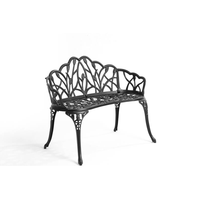 Cast aluminium bench for Living Room - Black