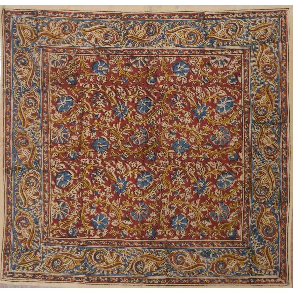 Vegetable Dye Block Print Vintage Floral Cotton Tablecloth Collection