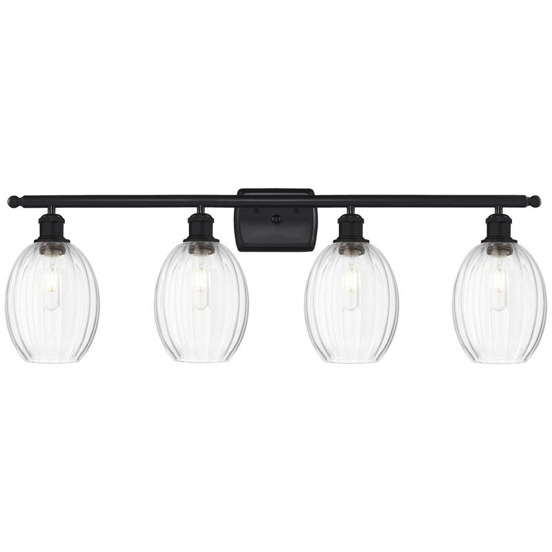 Innovations Lighting Endless Possibilities Ballston - Preston - 4 Light 36" Bulb Shade Bath Vanity Light - Clear/Matte Black