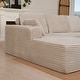 preview thumbnail 48 of 48, 102.76" Corduroy Cloudy L Shaped Sofa with Headrests