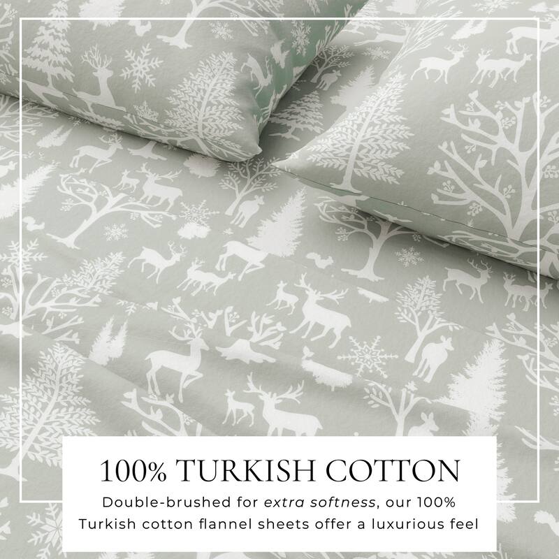 Linery & Co. Winter Turkish Cotton Double-Brushed Flannel Bed Sheet Set