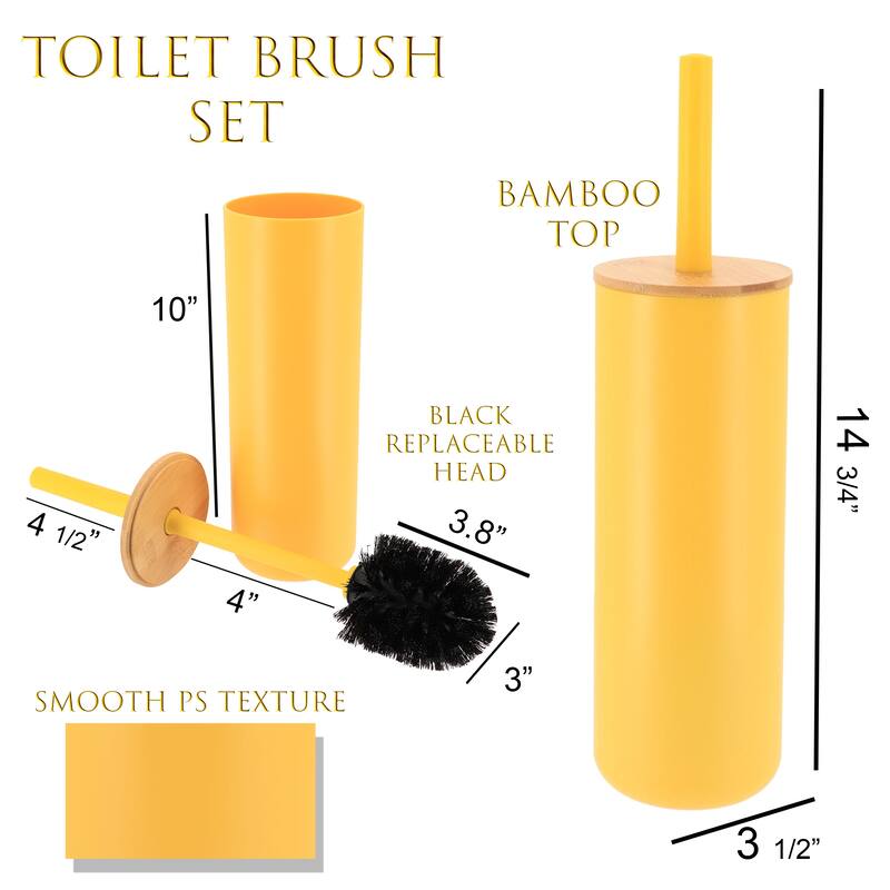 Yellow Padang Bathroom Accessory Set 7-Pieces Bamboo