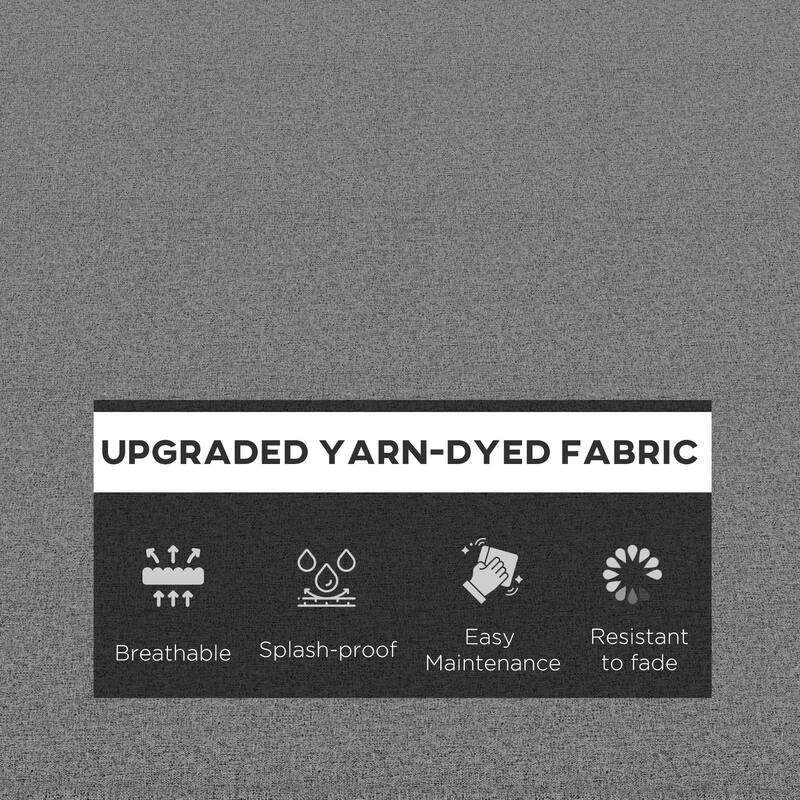 Outsunny 2 Patio Chaise Lounge Chair Cushions with Backrests, Replacement Patio Cushions with Ties for Outdoor Poolside Lounge