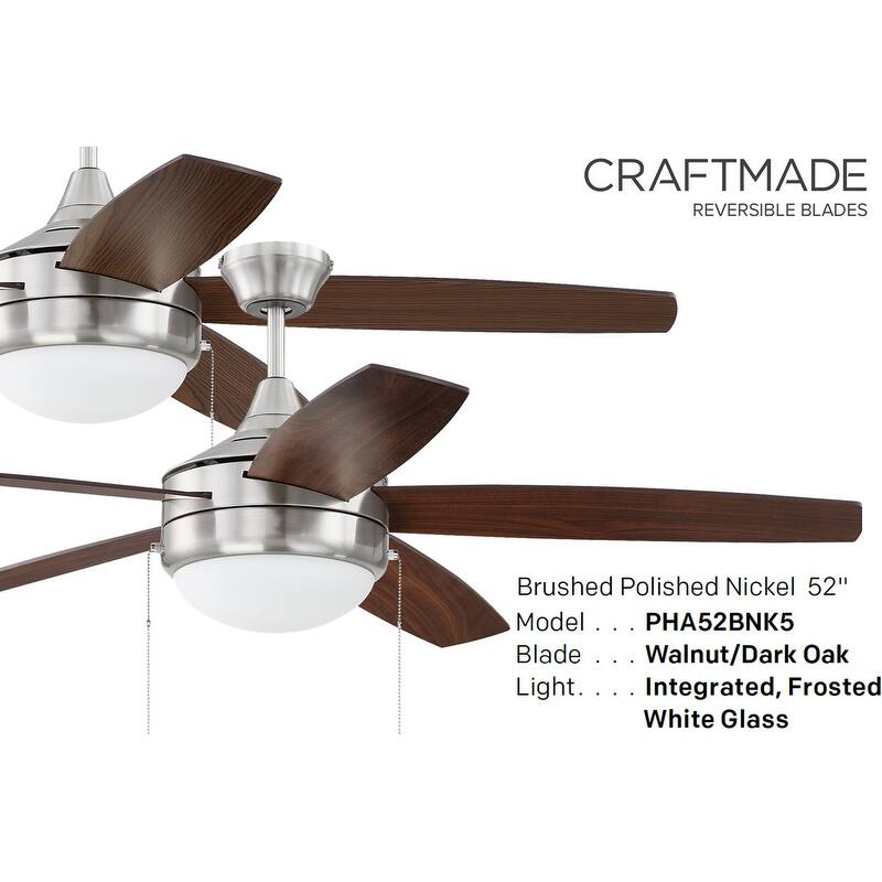 Craftmade Phaze 5 52" 5 Blade LED Ceiling Fan